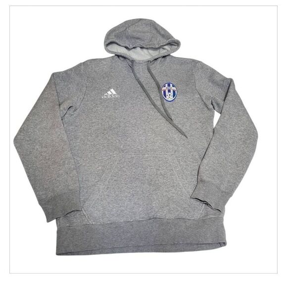 Adidas Hoodie Men's Small Gray RSVC Soccer Logo Hooded Pullover Sweatshirt - Picture 1 of 10